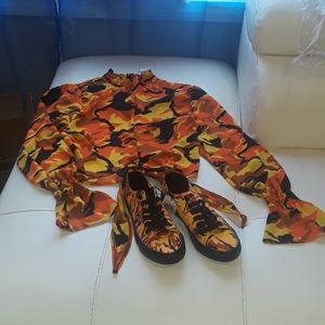 Camo orange top matching shoes